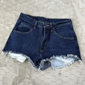 Wrangler‎ Dark Wash Denim Jean Cut Off Shorts Western Festival - 30x3 See Pics